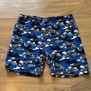 90 degrees by reflex blue camo athletic shorts size medium